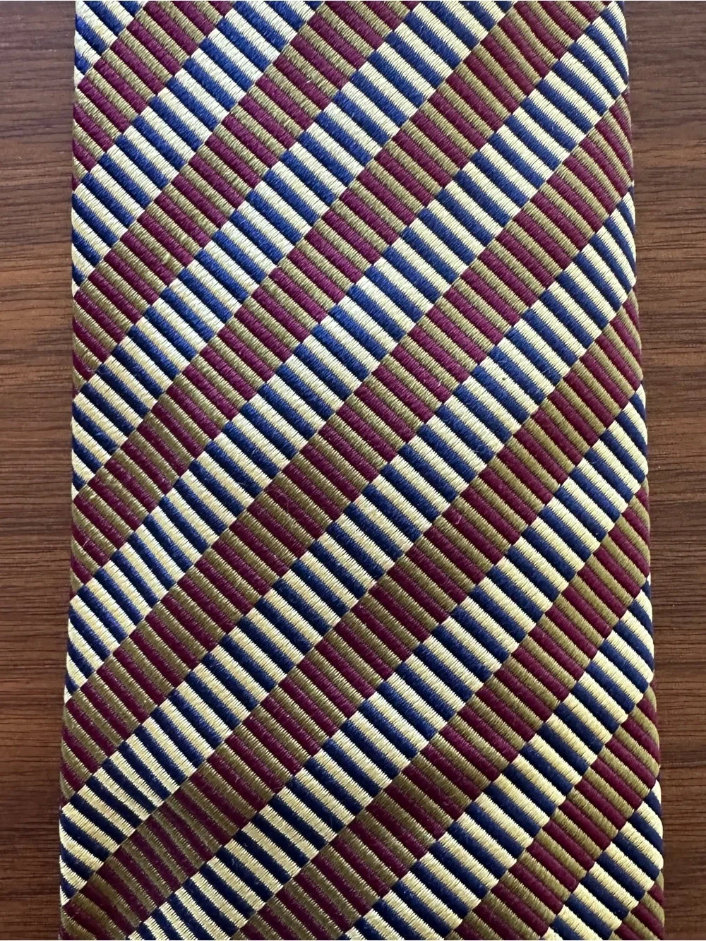 Burberry by Drakes Striped Burgundy, Navy & Cream Men's Tie